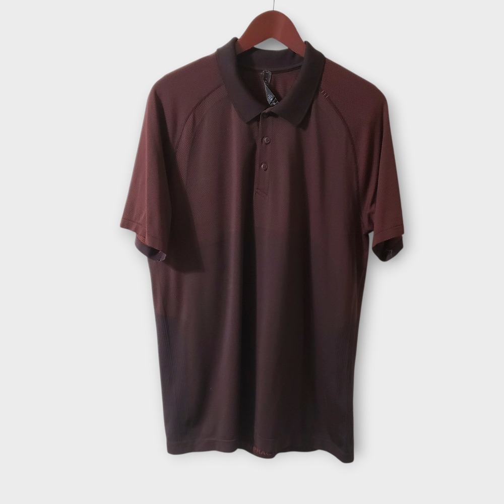 Lululemon Metal Vent Tech Polo 2.0 Shirt XL Magma Maroon Burgundy Activewear